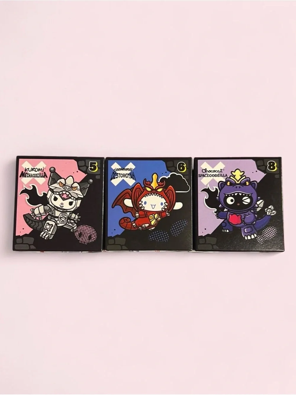 McDonalds Hello Kitty x Godzilla Kuromi Cinnamoroll Chococat 3 Pack